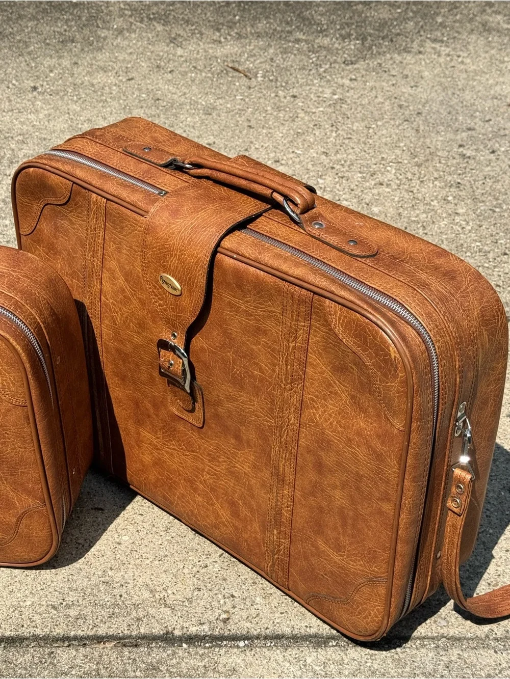 Flying Time Other | Rare Vintage Flying Time 2 Piece Luggage Set | Color: Brown